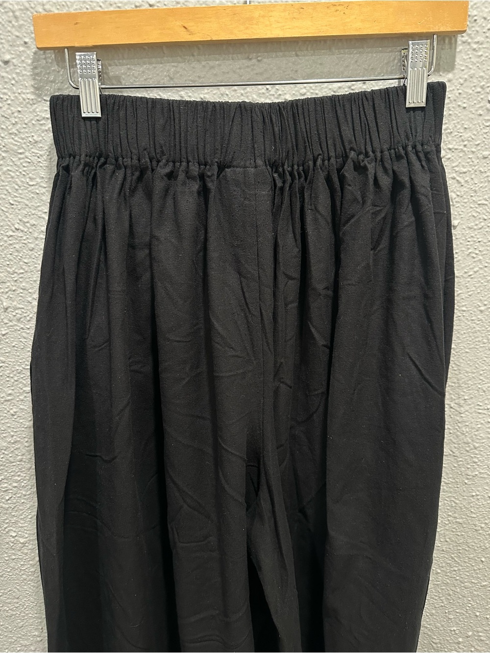 Miranda Bennett 100% Raw Silk Black Wide Leg Palazzo Pants Pockets Size Small - Picture 7 of 16